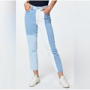PacSun Hopper Patchwork 100% Cotton Mom Jeans Size 27